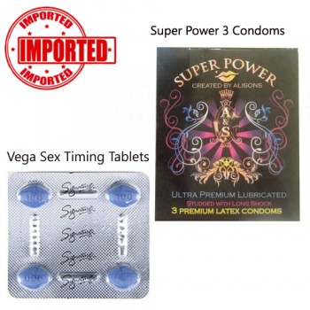 Pack of 2 Vega Tablets and Super Power Condoms in Pakistan